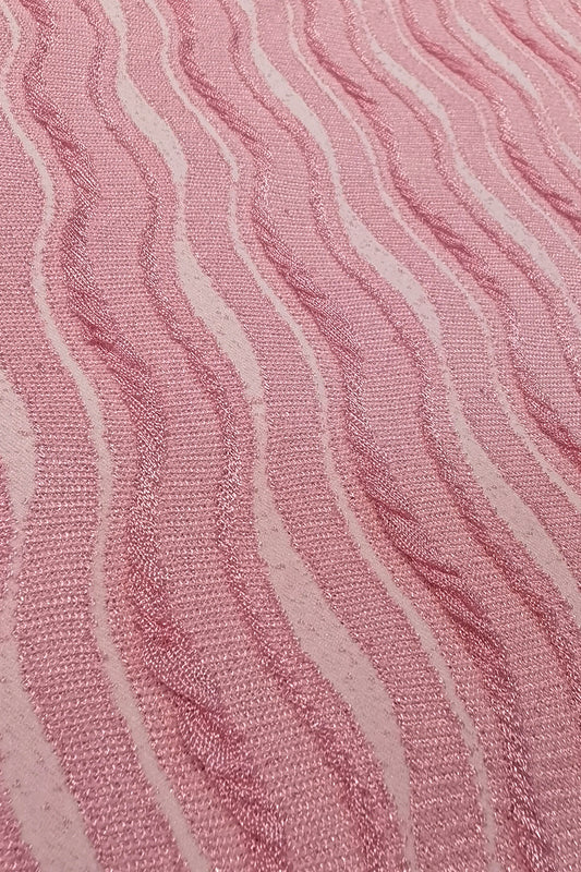 Elegant Jacquard Shimmer Fabric - Polyester Spandex Blend for Swimwear & Fashion - Unique Matte & Glossy Yarn Weave