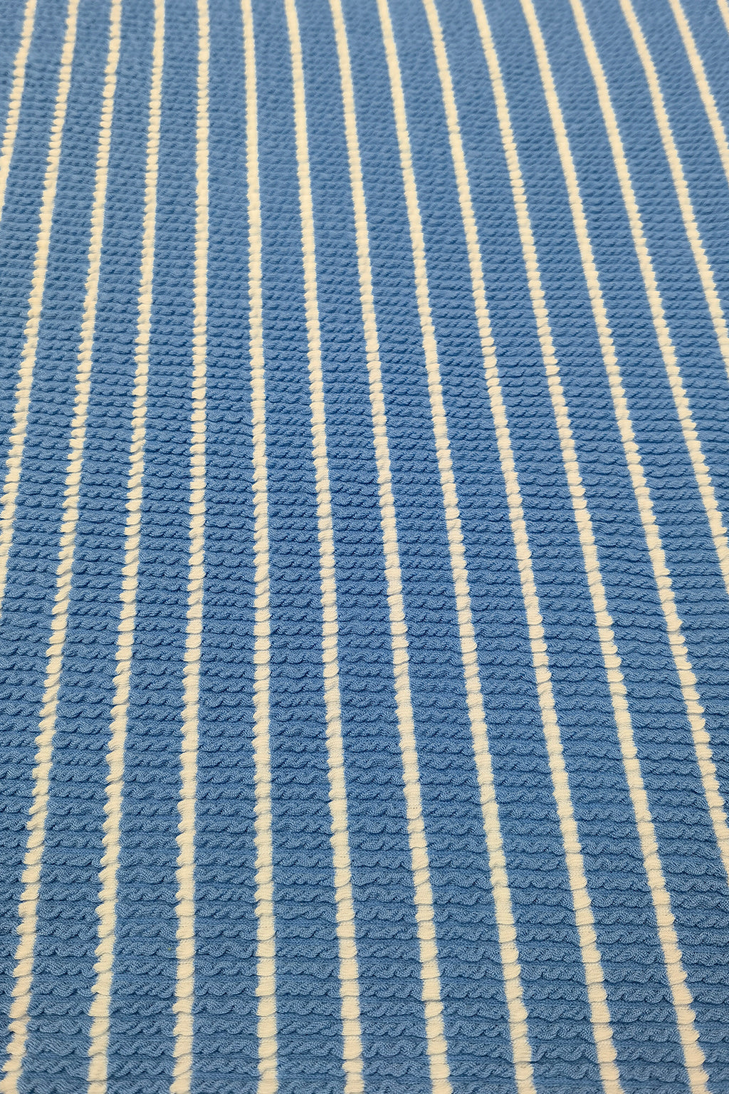 Wrinkled Jacquard Nylon-Polyester Fabric with Striped Design