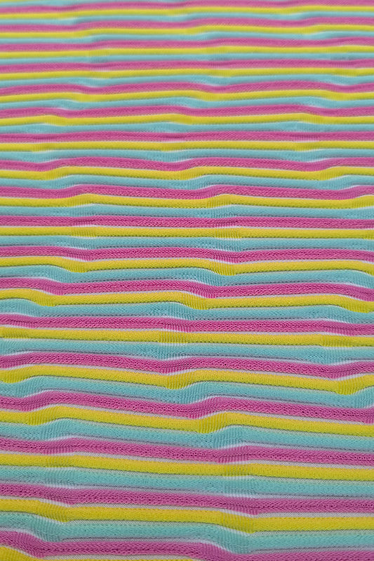 Polyester Jacquard Stripes with Spandex for Swimwear & Fashion