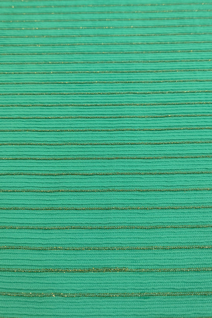 Luxurious Nylon-Gold Jacquard Fabric with Metallic Threads & Ribbed Texture – Ideal for Swimwear & Fashion Apparel