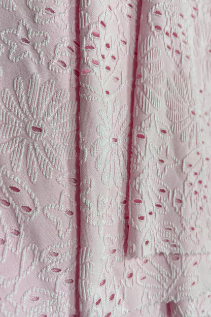 Delicate Floral Cutout Polyester Jacquard Fabric – Perfect for Swimwear & Fashion Apparel