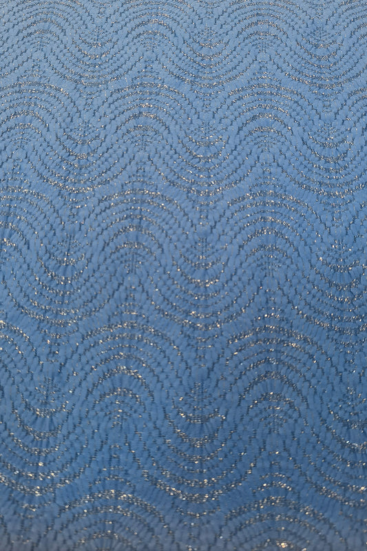 Premium Nylon-Silver Jacquard Fabric with Metallic Shine