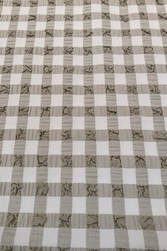 Woven Jacquard Checkered Fabric - Nylon and Polyester Blend