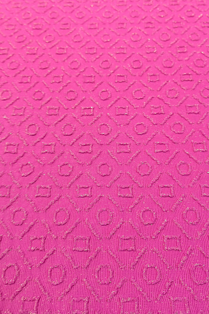 Metallic Jacquard Nylon-Spandex Fabric – Lustrous Pink Design