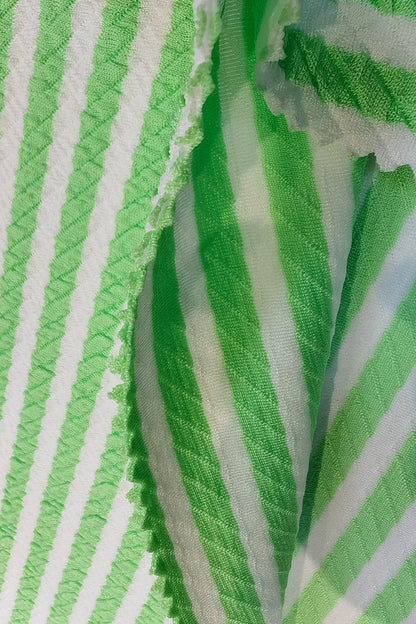 Polyester-Spandex Striped Jacquard Fabric - Vibrant and Versatile for Swimwear and Fashion