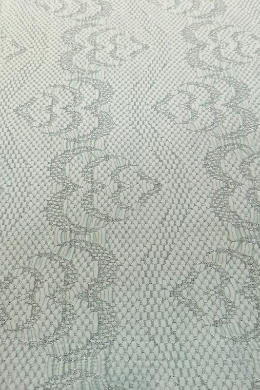 Shimmering Nylon Jacquard Fabric with Silver Thread