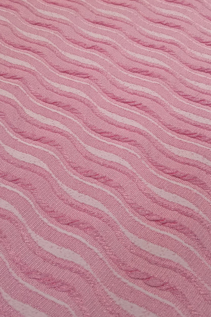 Elegant Jacquard Shimmer Fabric - Polyester Spandex Blend for Swimwear & Fashion - Unique Matte & Glossy Yarn Weave