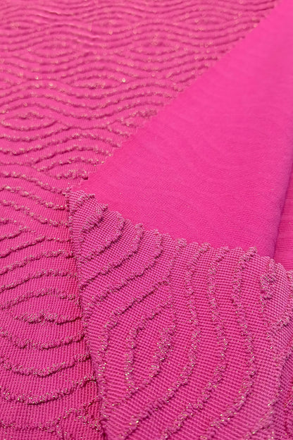 Nylon Metallic Jacquard Fabric with Wave Pattern