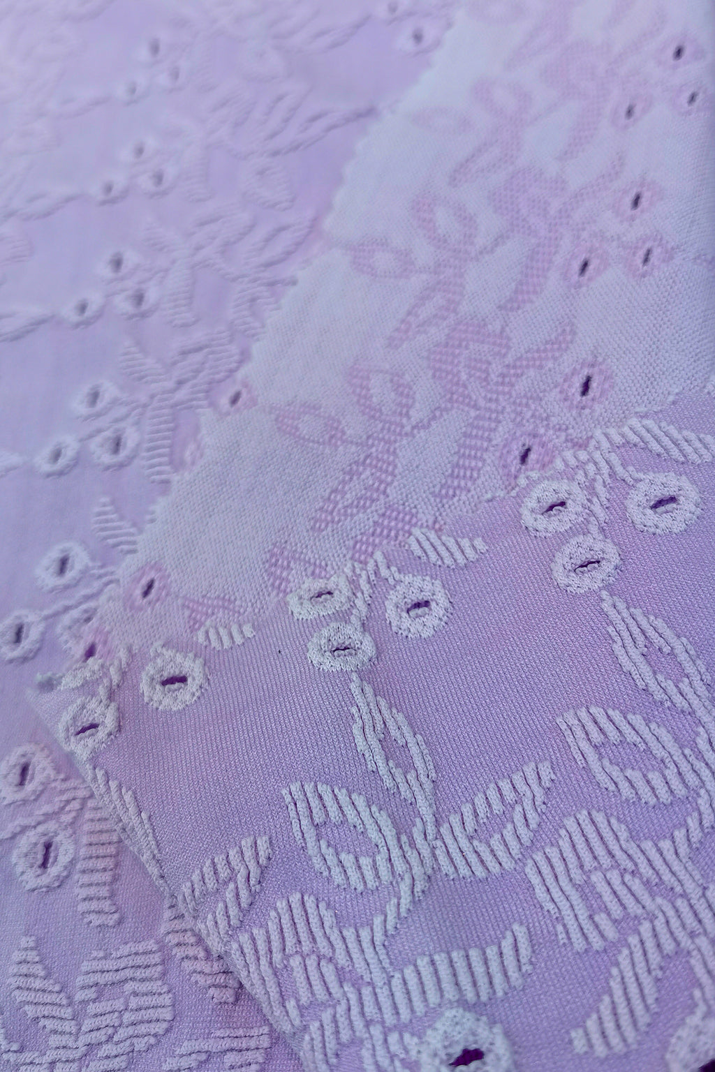 Lace Jacquard Nylon Fabric - Elegant and Lightweight with Hollow Design