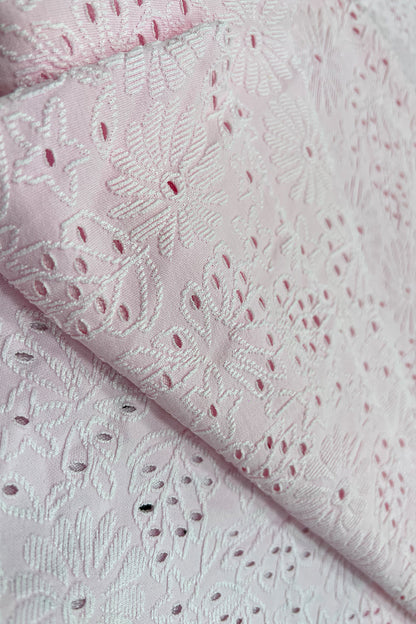 Delicate Floral Cutout Polyester Jacquard Fabric – Perfect for Swimwear & Fashion Apparel