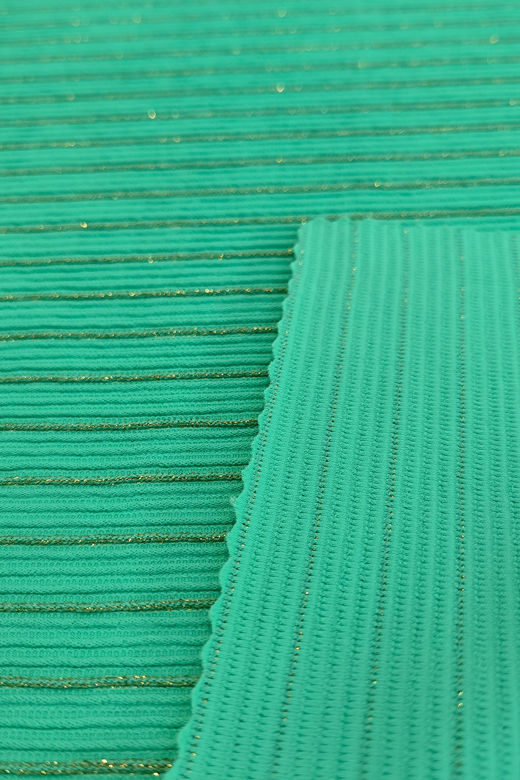 Luxurious Nylon-Gold Jacquard Fabric with Metallic Threads & Ribbed Texture – Ideal for Swimwear & Fashion Apparel