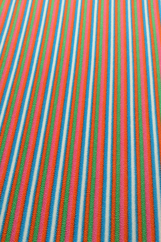 Polyester Towel Jacquard Fabric with Multi-Color Stripes, Perfect for Swimwear and Fashion