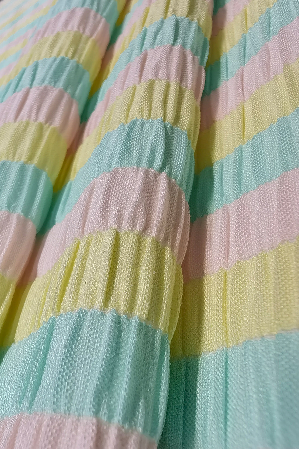 Premium Nylon-Spandex Striped Crinkle Jacquard Fabric | Lightweight and Versatile