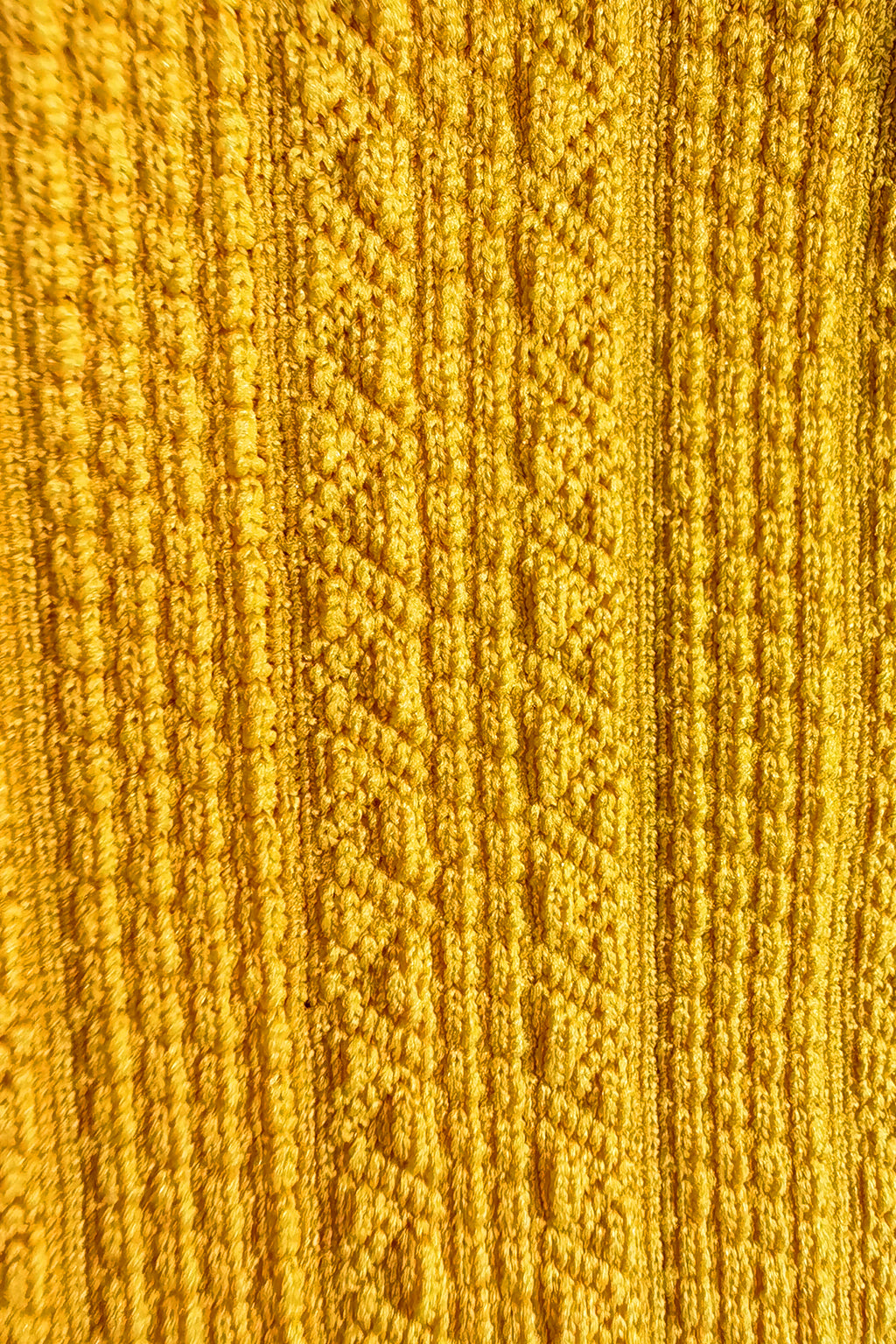 Premium Polyester Jacquard Fabric – Intricate Textures in Vibrant Yellow