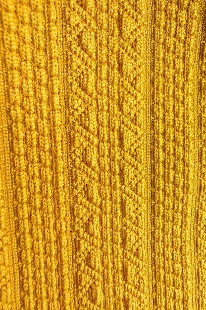 Premium Polyester Jacquard Fabric – Intricate Textures in Vibrant Yellow