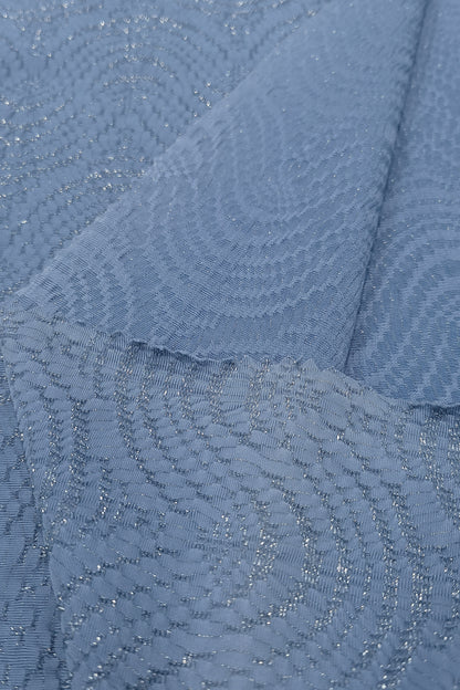 Premium Nylon-Silver Jacquard Fabric with Metallic Shine