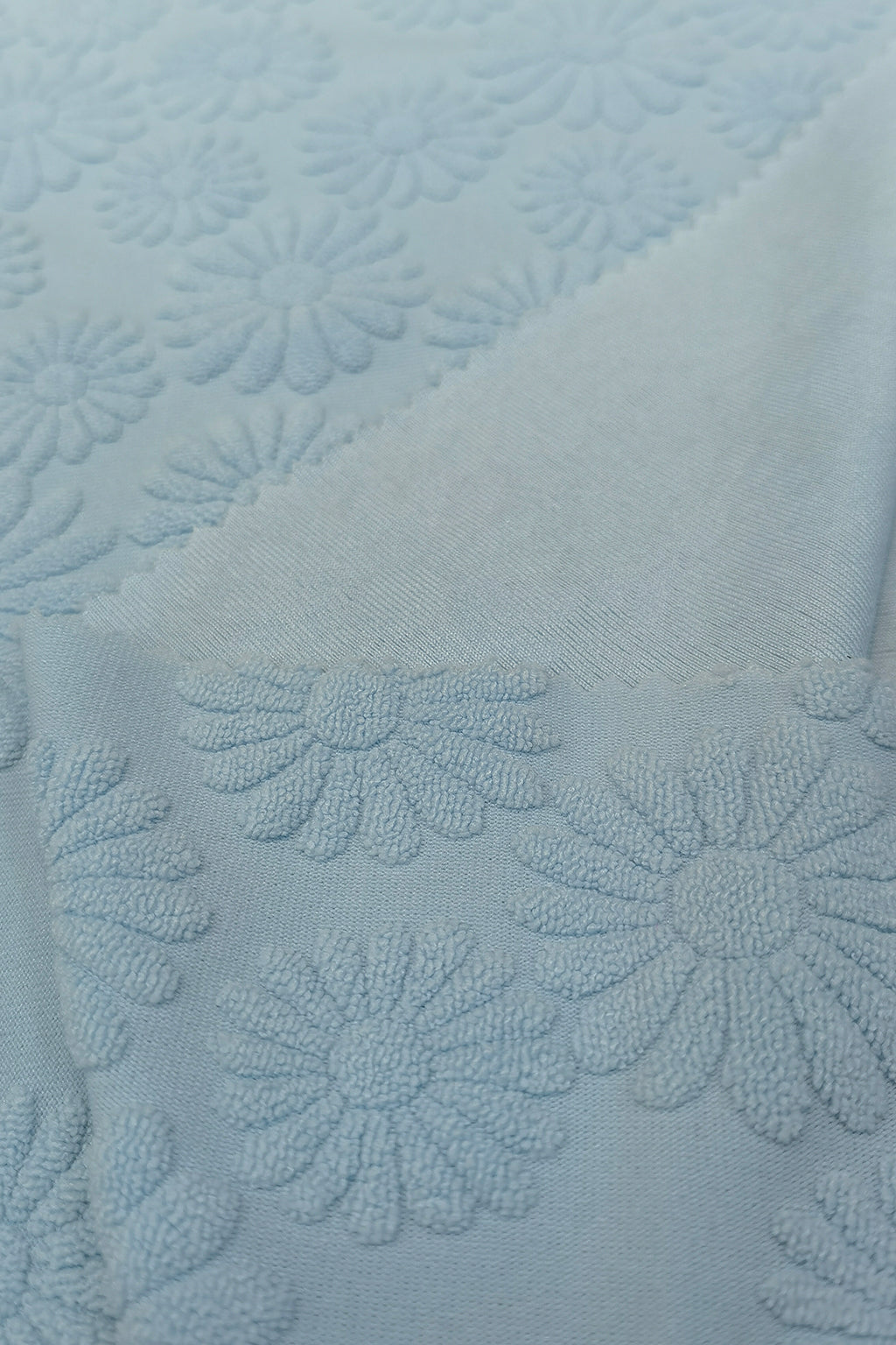 Polyester Terry Jacquard Fabric with Floral Pattern