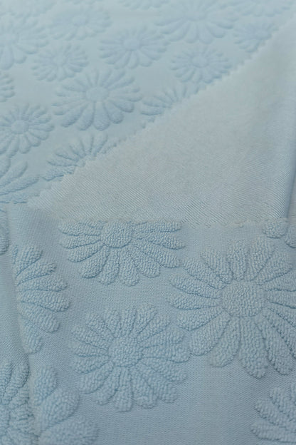 Polyester Terry Jacquard Fabric with Floral Pattern