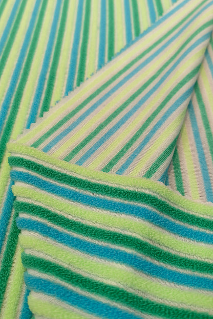 Striped Jacquard Towel Fabric with Polyester Blend