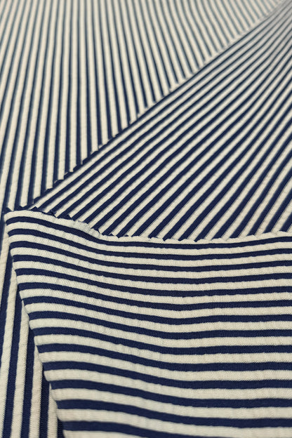 Premium Woven Striped Jacquard Fabric - 120cm Wide, 230g/m², Stretch Blend