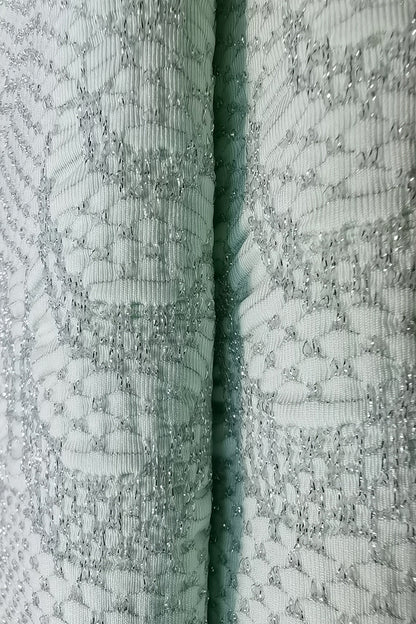 Shimmering Nylon Jacquard Fabric with Silver Thread