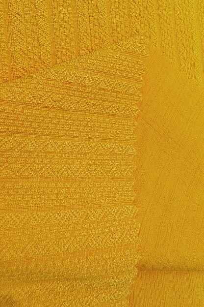 Premium Polyester Jacquard Fabric – Intricate Textures in Vibrant Yellow