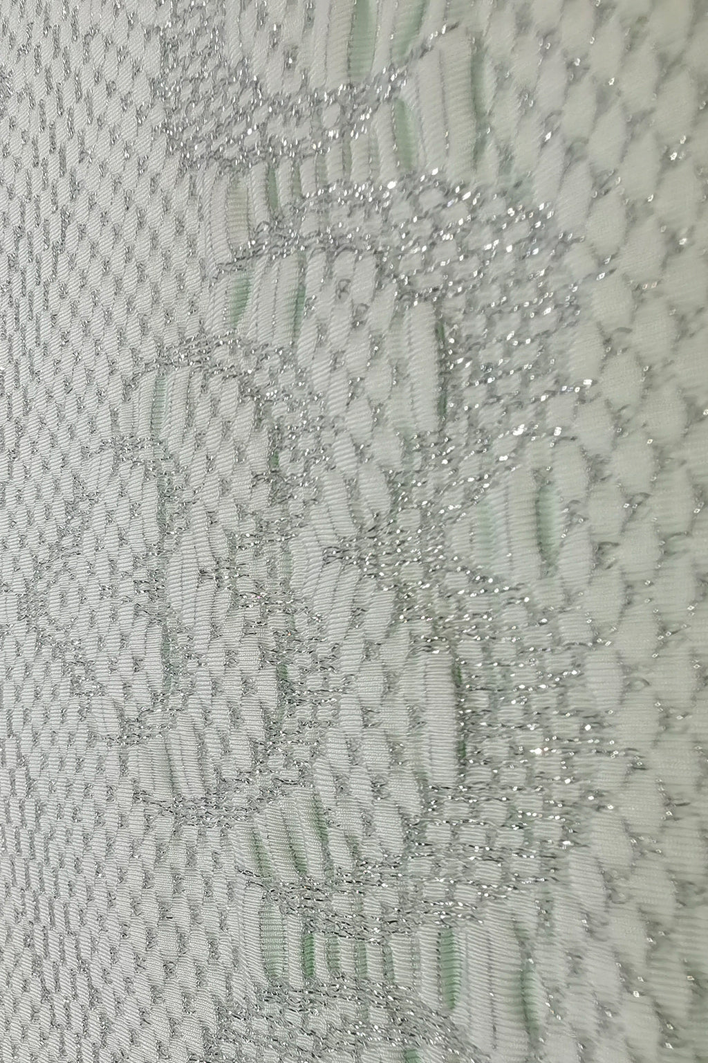 Shimmering Nylon Jacquard Fabric with Silver Thread