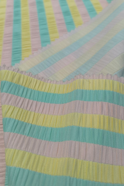 Premium Nylon-Spandex Striped Crinkle Jacquard Fabric | Lightweight and Versatile