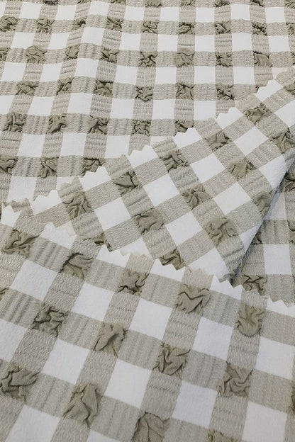 Woven Jacquard Checkered Fabric - Nylon and Polyester Blend