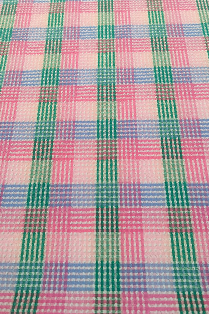 Polyester Yarn-Dyed Woven Jacquard Fabric - Pastel Plaid Design