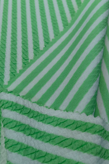 Polyester-Spandex Striped Jacquard Fabric - Vibrant and Versatile for Swimwear and Fashion