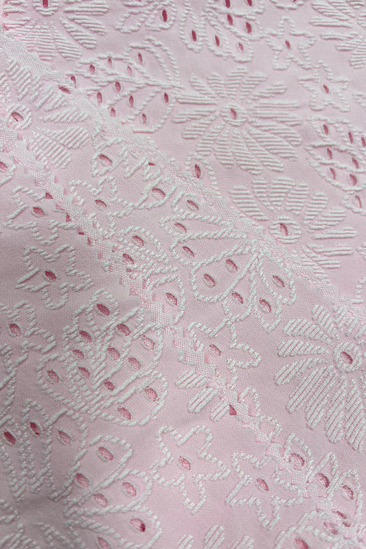 Delicate Floral Cutout Polyester Jacquard Fabric – Perfect for Swimwear & Fashion Apparel