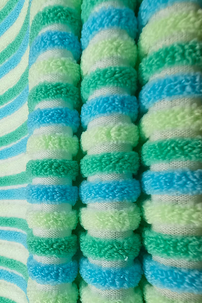 Striped Jacquard Towel Fabric with Polyester Blend