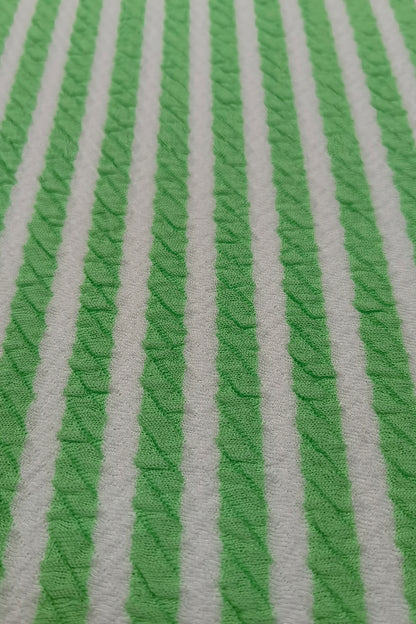 Polyester-Spandex Striped Jacquard Fabric - Vibrant and Versatile for Swimwear and Fashion