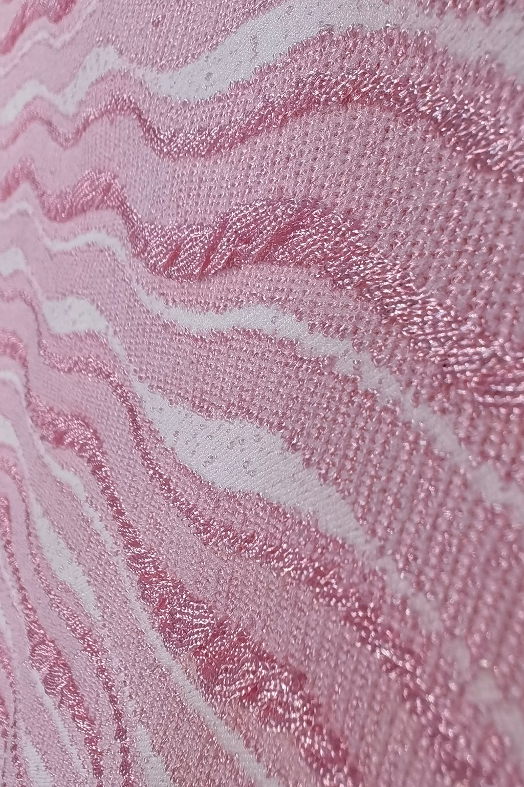 Elegant Jacquard Shimmer Fabric - Polyester Spandex Blend for Swimwear & Fashion - Unique Matte & Glossy Yarn Weave