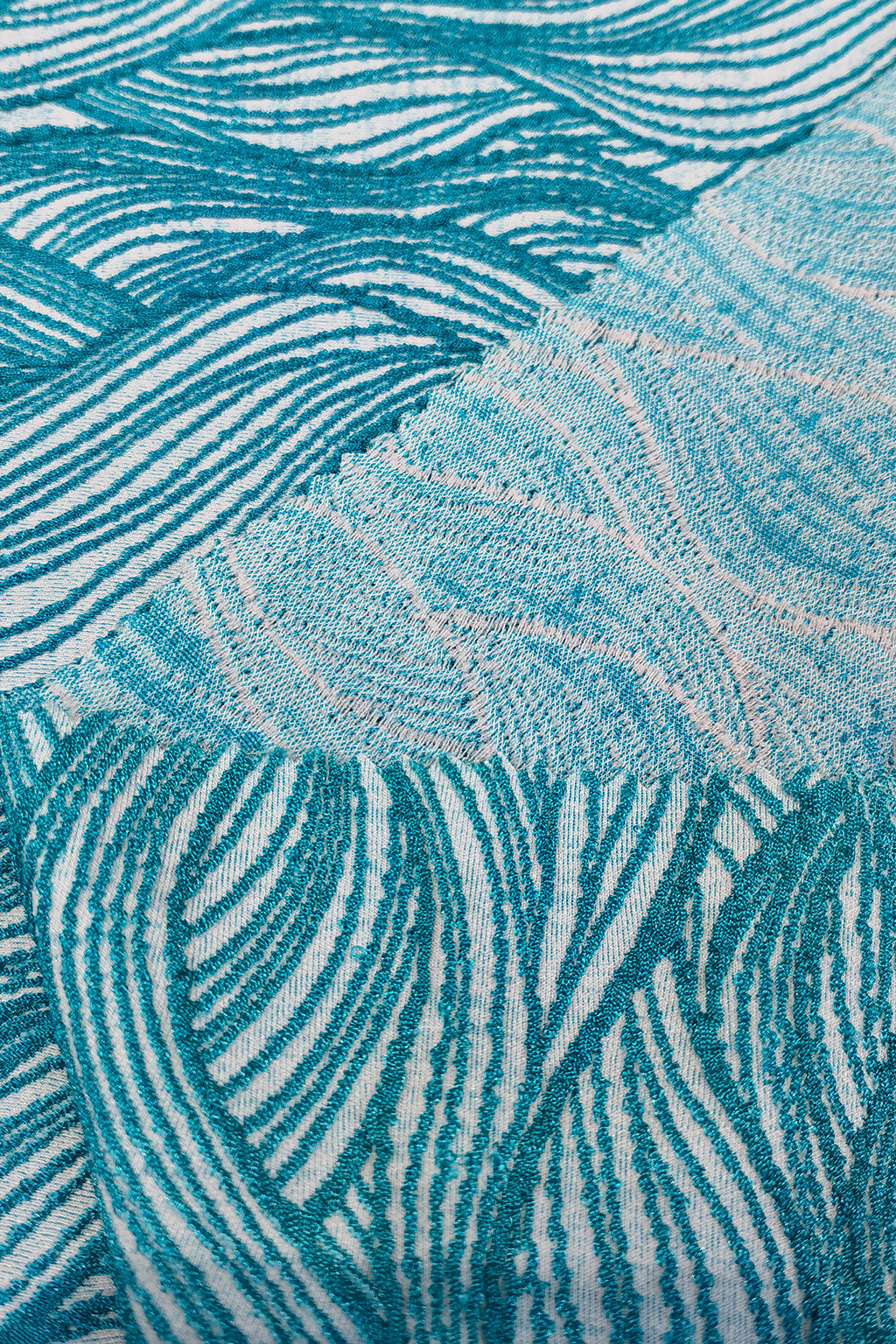 Wave Pattern Jacquard Fabric - Premium Nylon-Polyester Blend