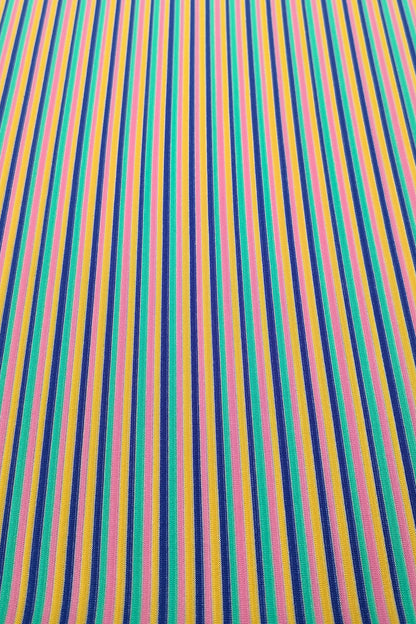 Multicolor Striped Nylon-Polyester Jacquard Fabric