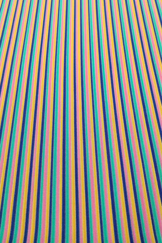 Multicolor Striped Nylon-Polyester Jacquard Fabric