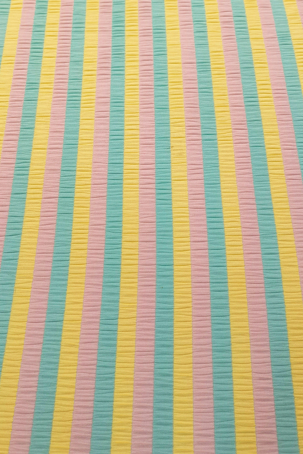 Premium Nylon-Spandex Striped Crinkle Jacquard Fabric | Lightweight and Versatile