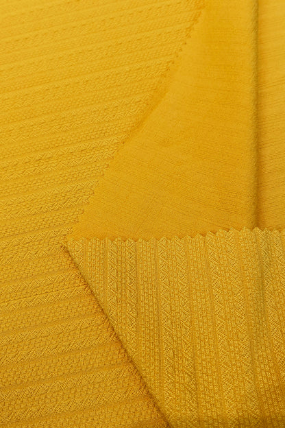 Premium Polyester Jacquard Fabric – Intricate Textures in Vibrant Yellow